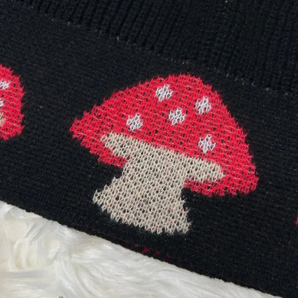 Mushroom Knit Crop Top Size Small Fairy Grunge Goblin Nature Earthy Boho Cottage - Picture 2 of 5